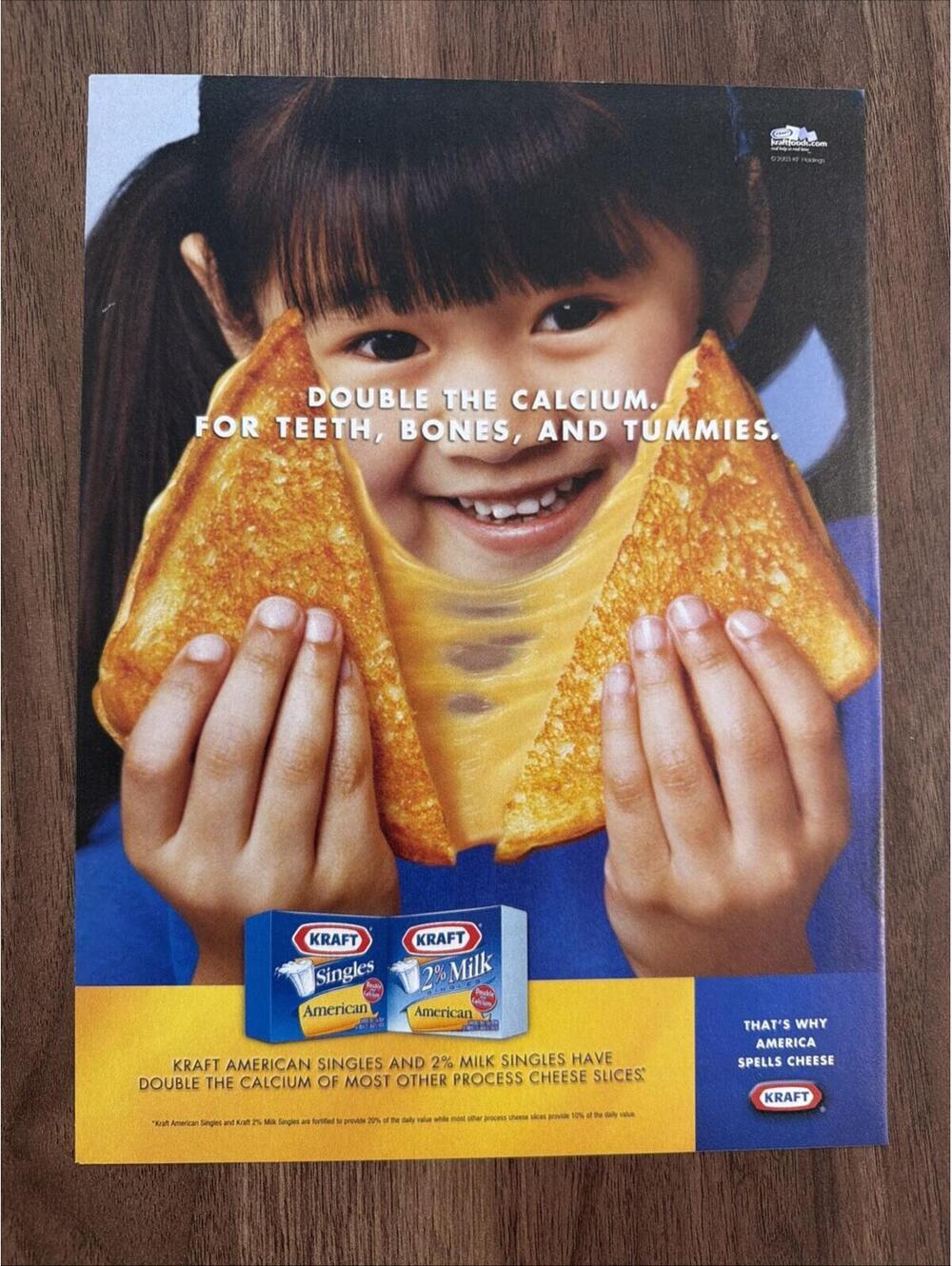 Kraft Singles Print Ad American Cheese Grilled Cheese Sandwich Little Girl Kids